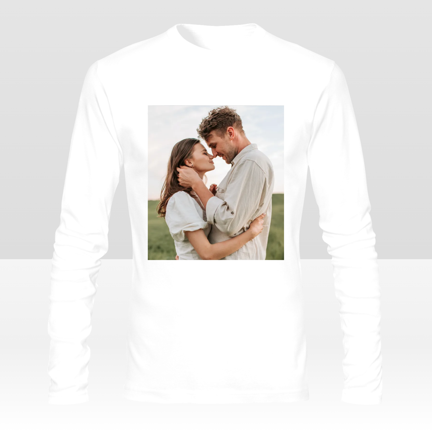 Custom Double-Sided Men's Long Sleeve T-Shirt Personalized All-Over Print Tee with Your Design