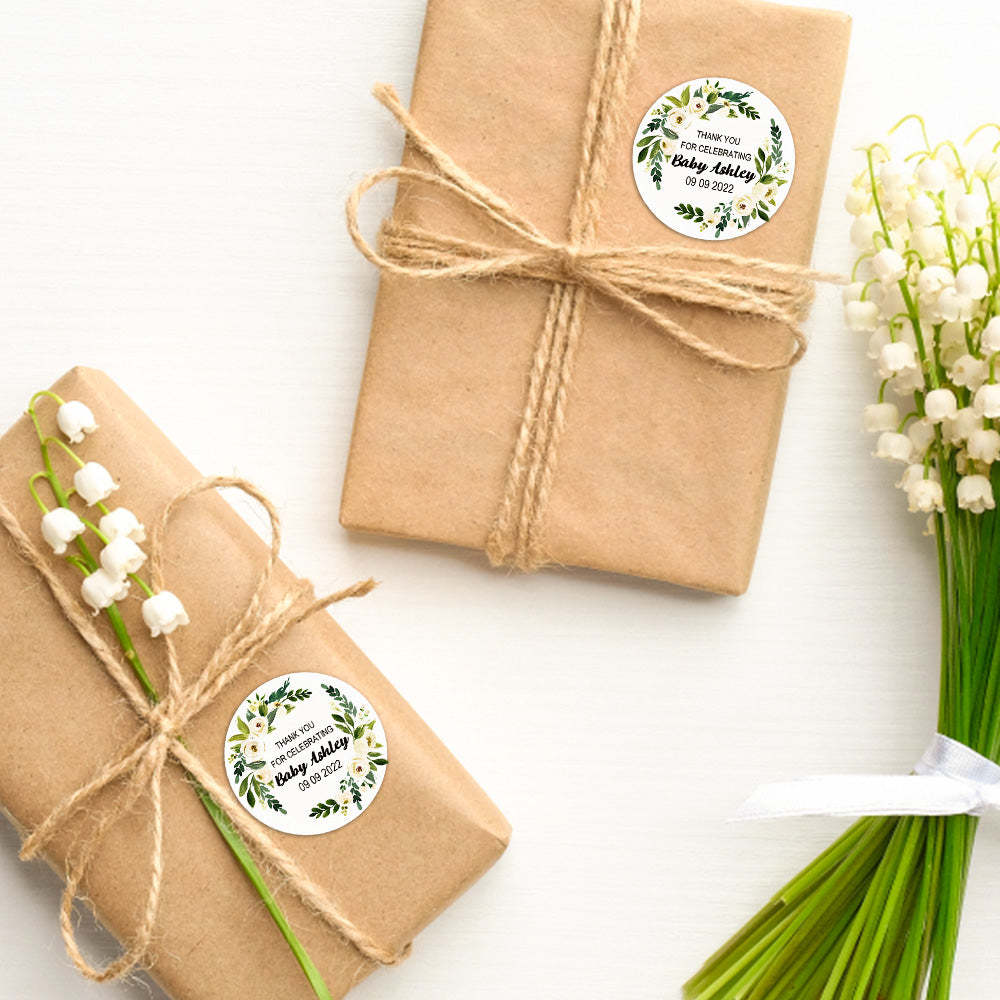 Personalized Thank You Stickers Round Wedding Birthday Favor labels for Gifts