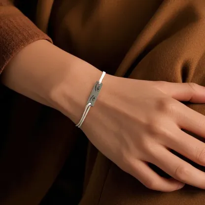 Custom Engraved Bracelet With Eyes Photo Eyes of Love Bracelet