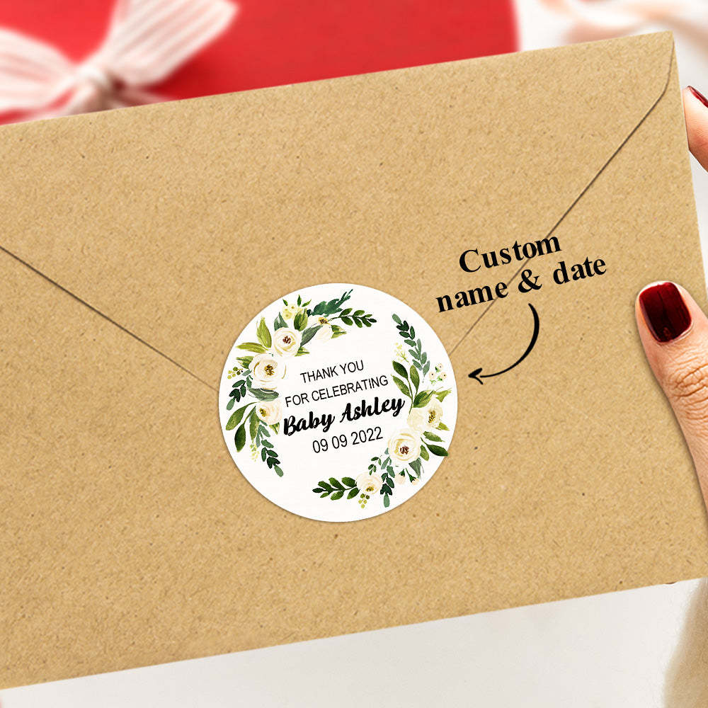 Personalized Thank You Stickers Round Wedding Birthday Favor labels for Gifts