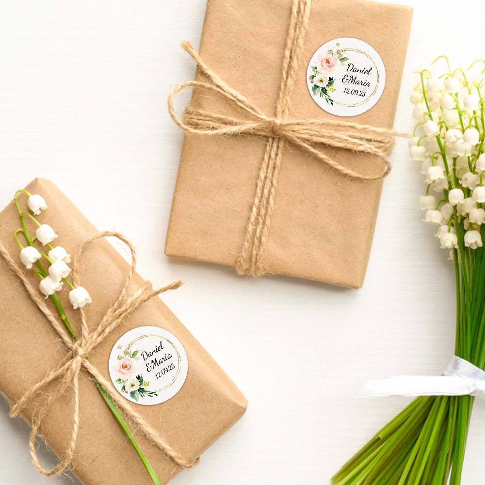 Personalized Thank You Stickers Round Wedding Birthday Favor labels for Gifts