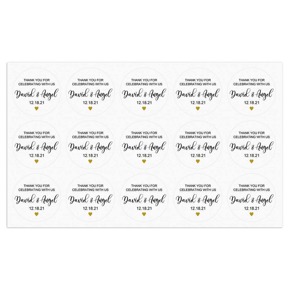 Personalized Thank You Stickers Round Wedding Birthday Favor labels for Gifts