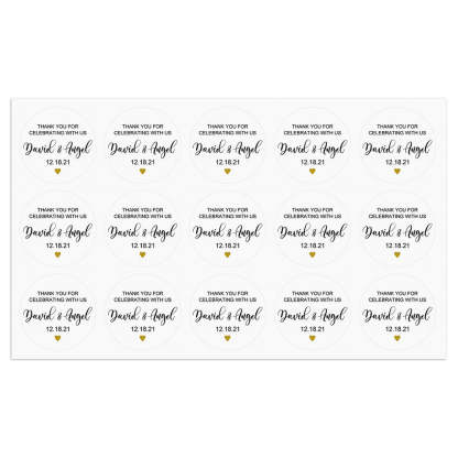 Personalized Thank You Stickers Round Wedding Birthday Favor labels for Gifts