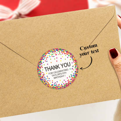 Personalized Thank You Stickers Round Wedding Birthday Favor labels for Gifts