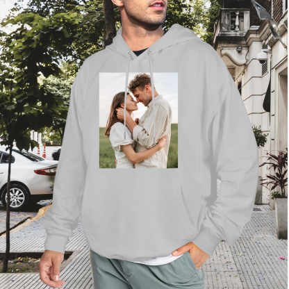 Custom Men's Pullover Hoodie – Personalized Front Print Hoodie with Kangaroo Pocket