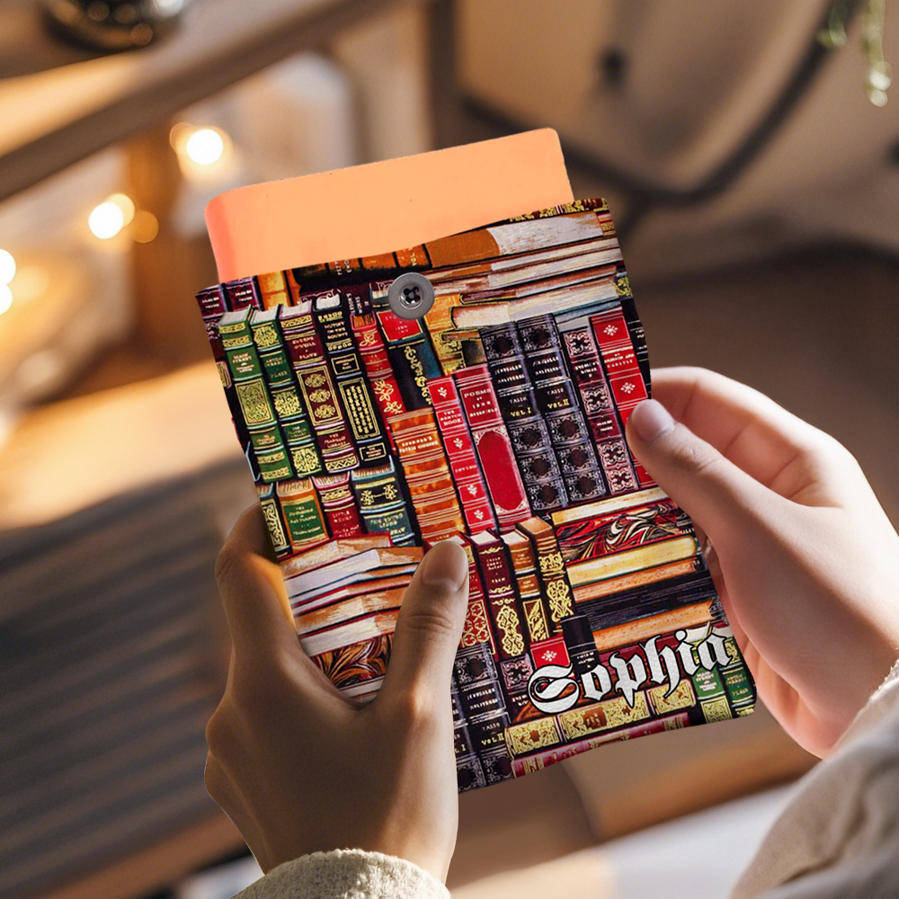 Personalized Book Cover with Pocket Book Cover Protector Gift for Book Lover
