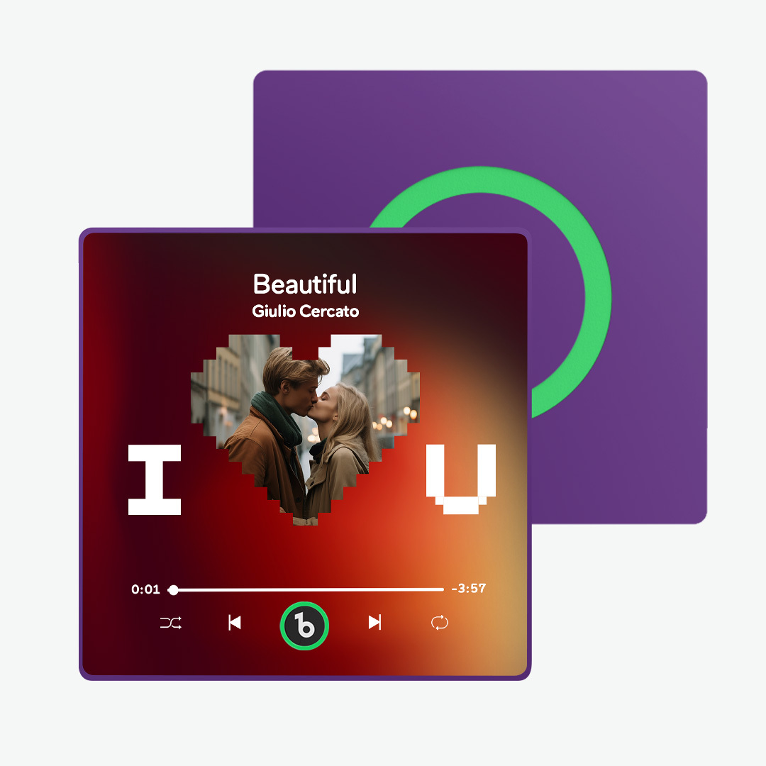 FridgeBeats Framed Custom Photo Music Fridge Magnet Special for Valentine's Day New 4.0 Upgrade Colorful Frame Album Fridge Magnet Sticker