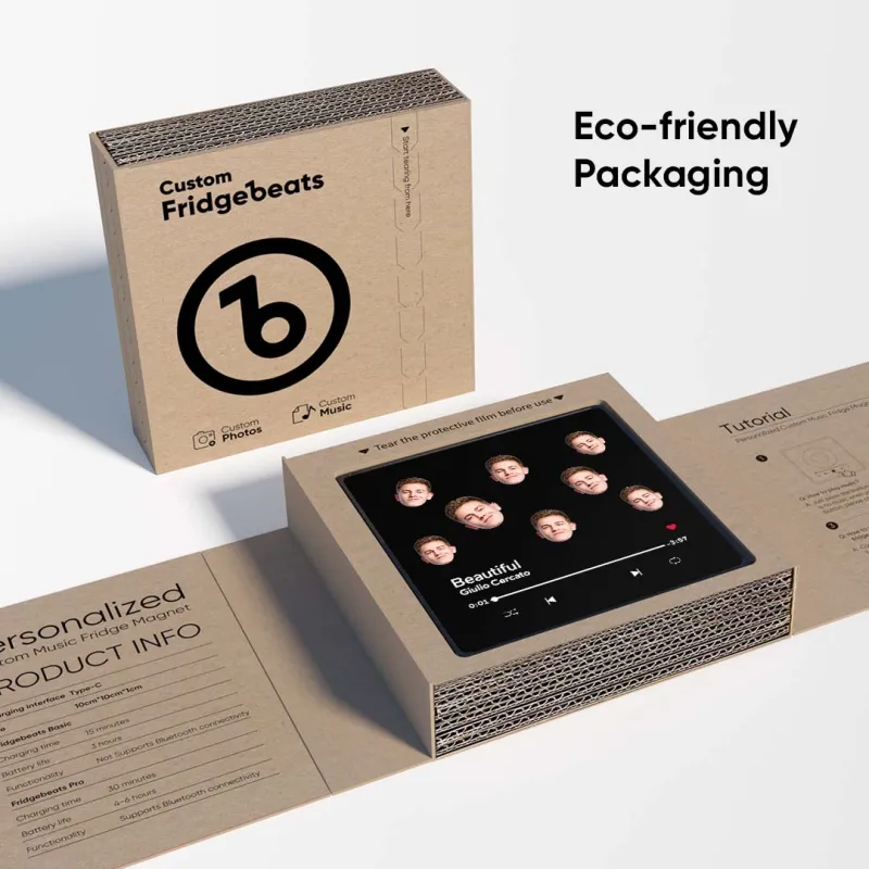 FridgeBeats Frameless Custom Music Fridge Magnet Custom Face Colorful Album Fridge Magnet Music Wall Photo Sticker Gift for Couple