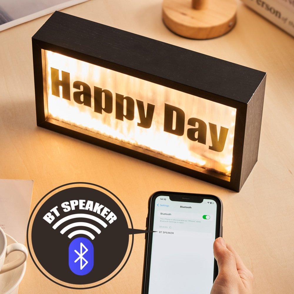 Personalized Bluetooth Speaker with Light Custom Text Bluetooth Speaker Unique Gift for Him