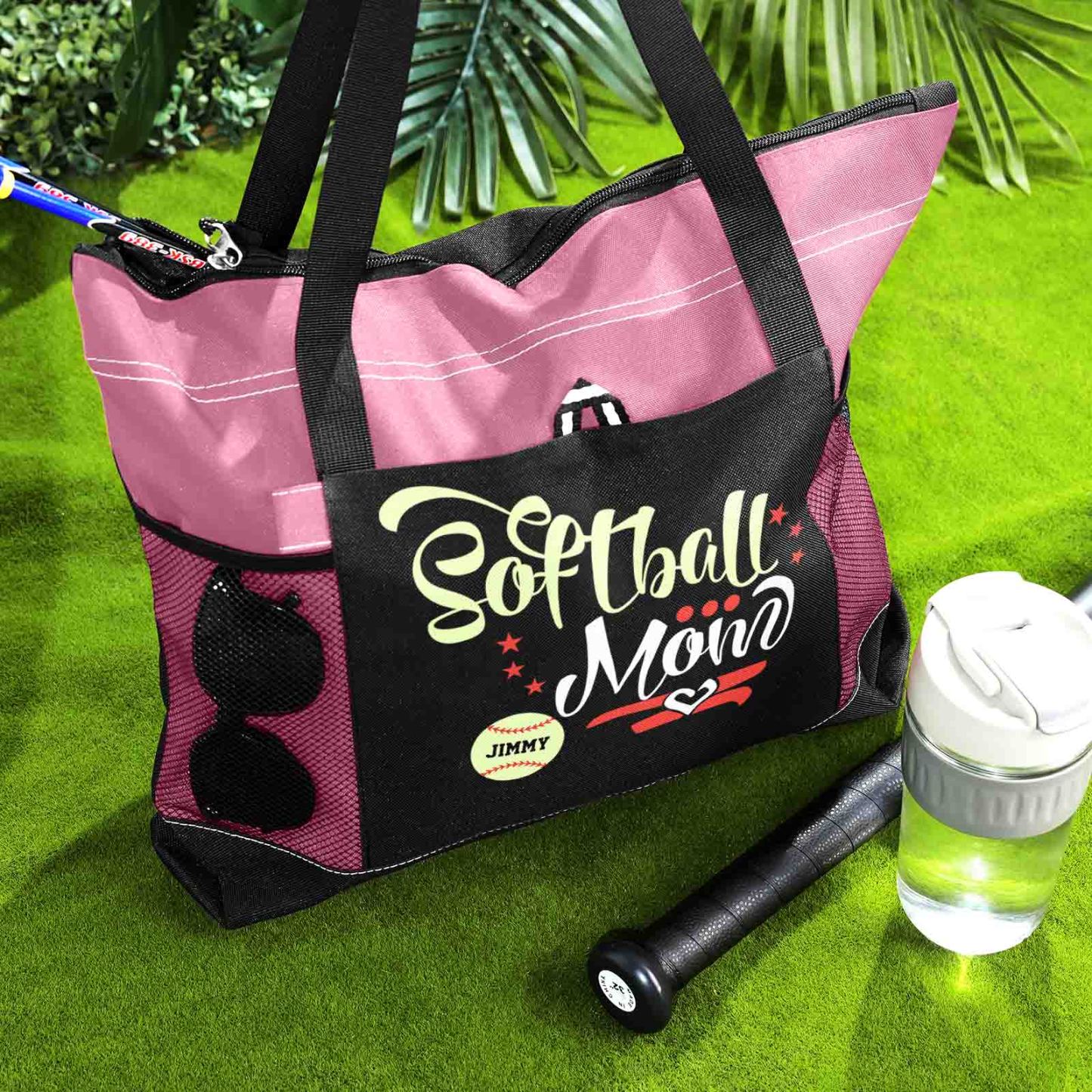 Custom Baseball Softball Mom Handbag Tote Bag Birthday Gift for Women Sport Lovers
