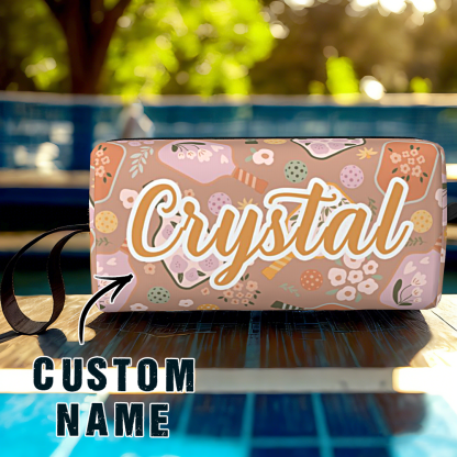 Personalized Pickleball Ball Pouch with Name Retro Flower Pouch Gift for Sports Lover