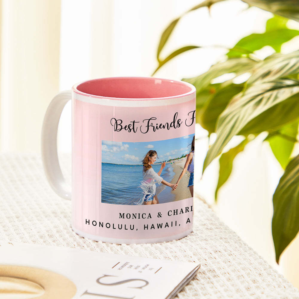 Custom Photo Pink Mug With Text Creative Coffee Mug Gifts for Women