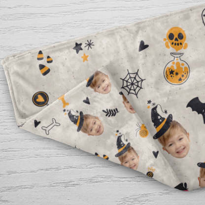 Halloween Gifts Custom Face Blanket Personalized Photo Blanket Halloween Decorative Blanket