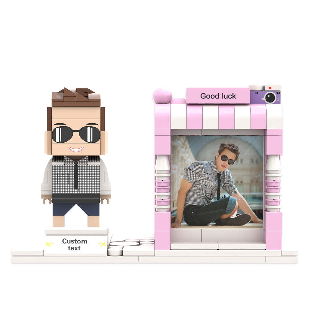 Custom Brick Figures Pen Holder Personalized Brick Figures and Pen Holder Custom Photo & Name Pen Holder