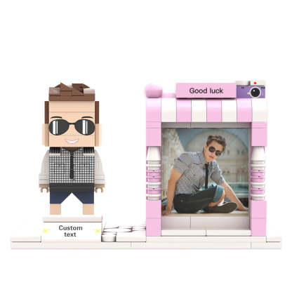 Custom Brick Figures Pen Holder Personalized Brick Figures and Pen Holder Custom Photo & Name Pen Holder