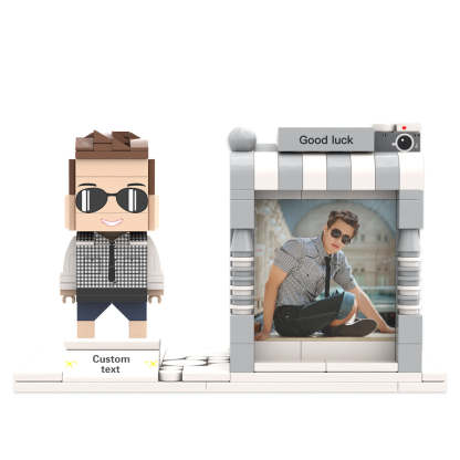 Custom Brick Figures Pen Holder Personalized Brick Figures and Pen Holder Custom Photo & Name Pen Holder