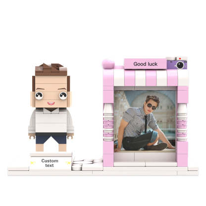 Custom Brick Figures Pen Holder Personalized Brick Figures and Pen Holder Custom Photo & Name Pen Holder
