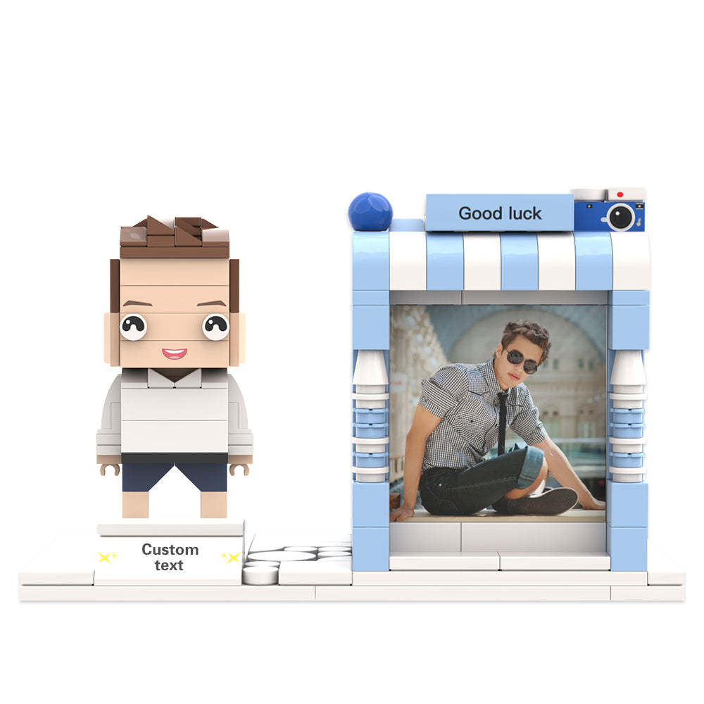 Custom Brick Figures Pen Holder Personalized Brick Figures and Pen Holder Custom Photo & Name Pen Holder