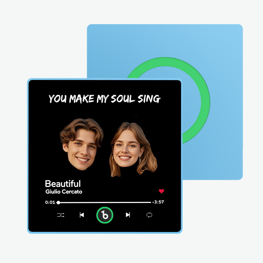 FridgeBeats Framed Custom Music Fridge Magnet Custom Face Text Fridge