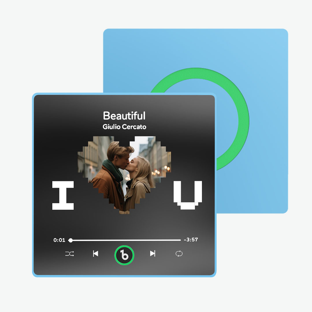 FridgeBeats Framed Custom Photo Music Fridge Magnet Special for Valentine's Day New 4.0 Upgrade Colorful Frame Album Fridge Magnet Sticker