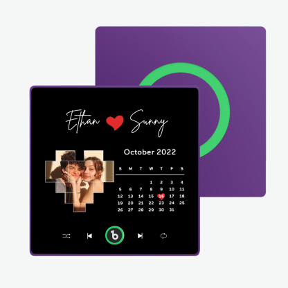 FridgeBeats Framed Custom Music Calendar Fridge Magnet Special for Valentine's Day New 4.0 Upgrade Colorful Frame Album Photo Sticker