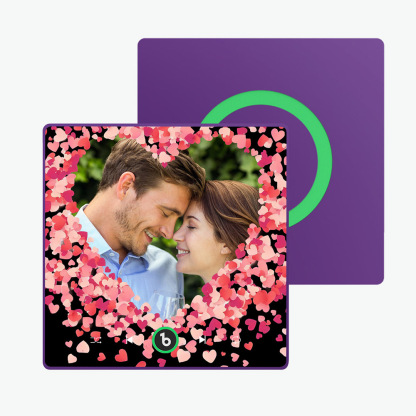 FridgeBeats Framed Custom Heart-shaped Photo Music Fridge Magnet Special for Valentine's Day New 4.0 Upgrade Colorful Frame Fridge Sticker