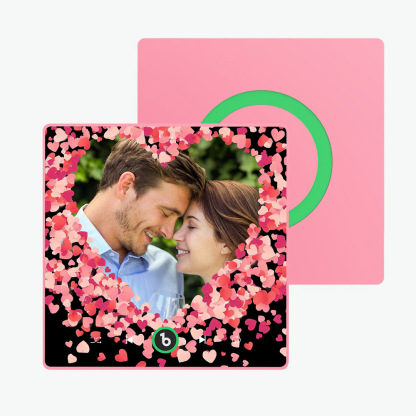 FridgeBeats Framed Custom Heart-shaped Photo Music Fridge Magnet Special for Valentine's Day New 4.0 Upgrade Colorful Frame Fridge Sticker