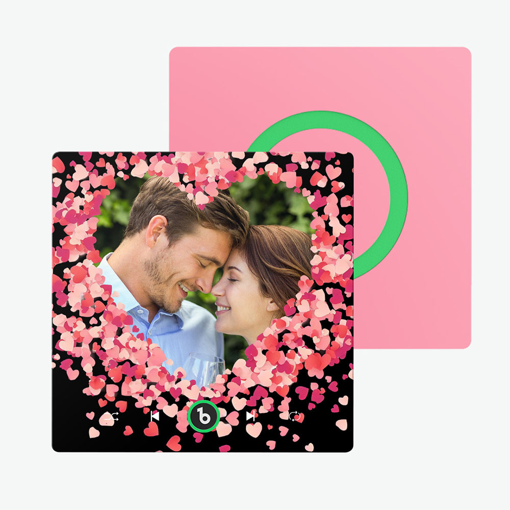 FridgeBeats Frameless Custom Heart-shaped Photo Music Fridge Magnet Special for Valentine's Day New 4.0 Upgrade Album Fridge Magnet Sticker