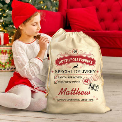 Personalised Large Santa Sack Special Delivery From Santa Christmas Gift Bag for Kids