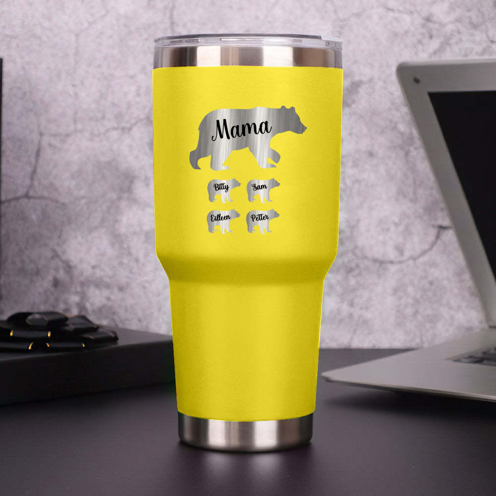 Personalized Mama Bear Tumbler Travel Mug Gift for Mother's Day Gift for Mom Grandma