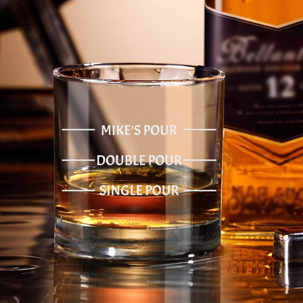 Personalized Text Whisky Glass Wedding Gift - Customized Glassware for Couples