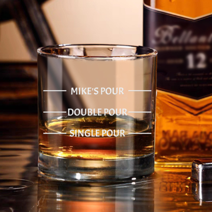 Personalized Text Whisky Glass Wedding Gift - Customized Glassware for Couples