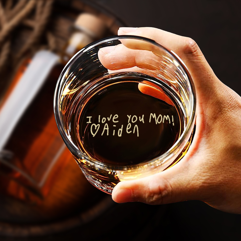 Personalized Text Whisky Glass Wedding Gift - Customized Glassware for Couples