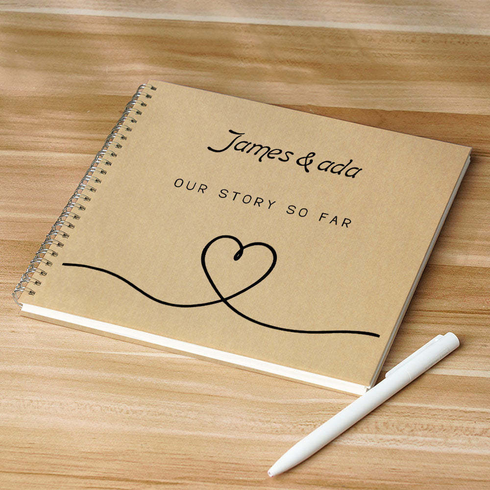 Personalized Text Notebook Wedding Gift DIY Diary Portable Pierced Memory Notebook