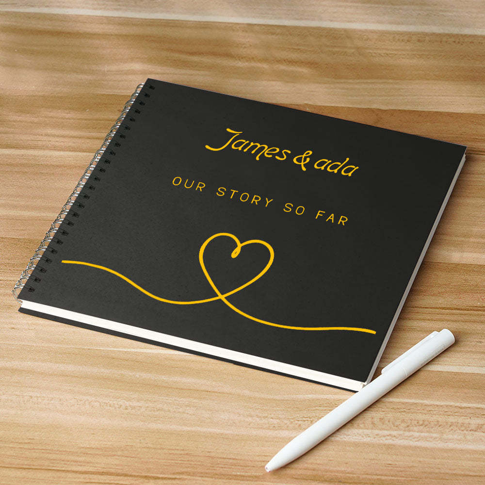 Personalized Text Notebook Wedding Gift DIY Diary Portable Pierced Memory Notebook