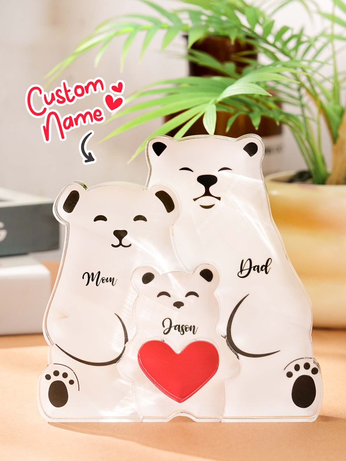 Personalized Bear Puzzle Custom Family Member Names Puzzle Gift for Mother