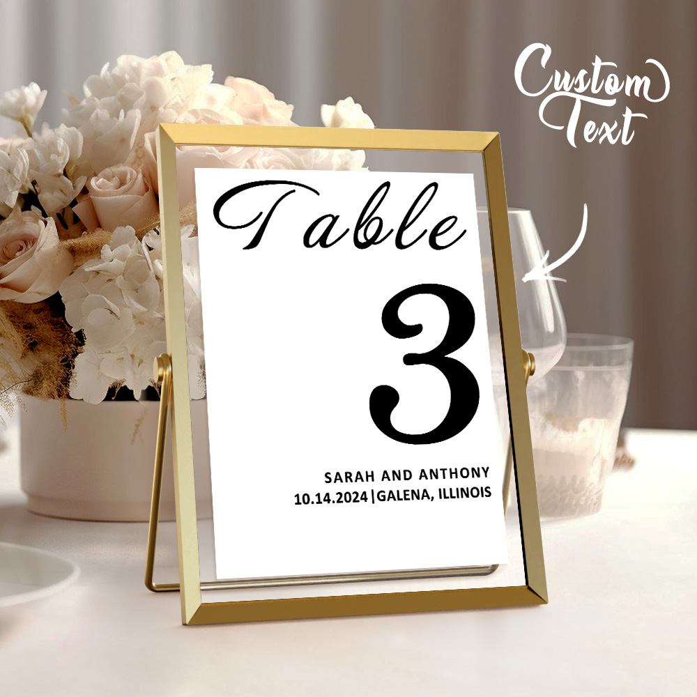 Personalized Minimalist Wedding Table Numbers Modern Table Numbers Reception Table Numbers Gift for Wedding