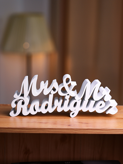 Personalized 3D Print Last Name Sign Custom Wedding Family Name Sign Wedding Tabletop Centerpieces for Wedding and Home