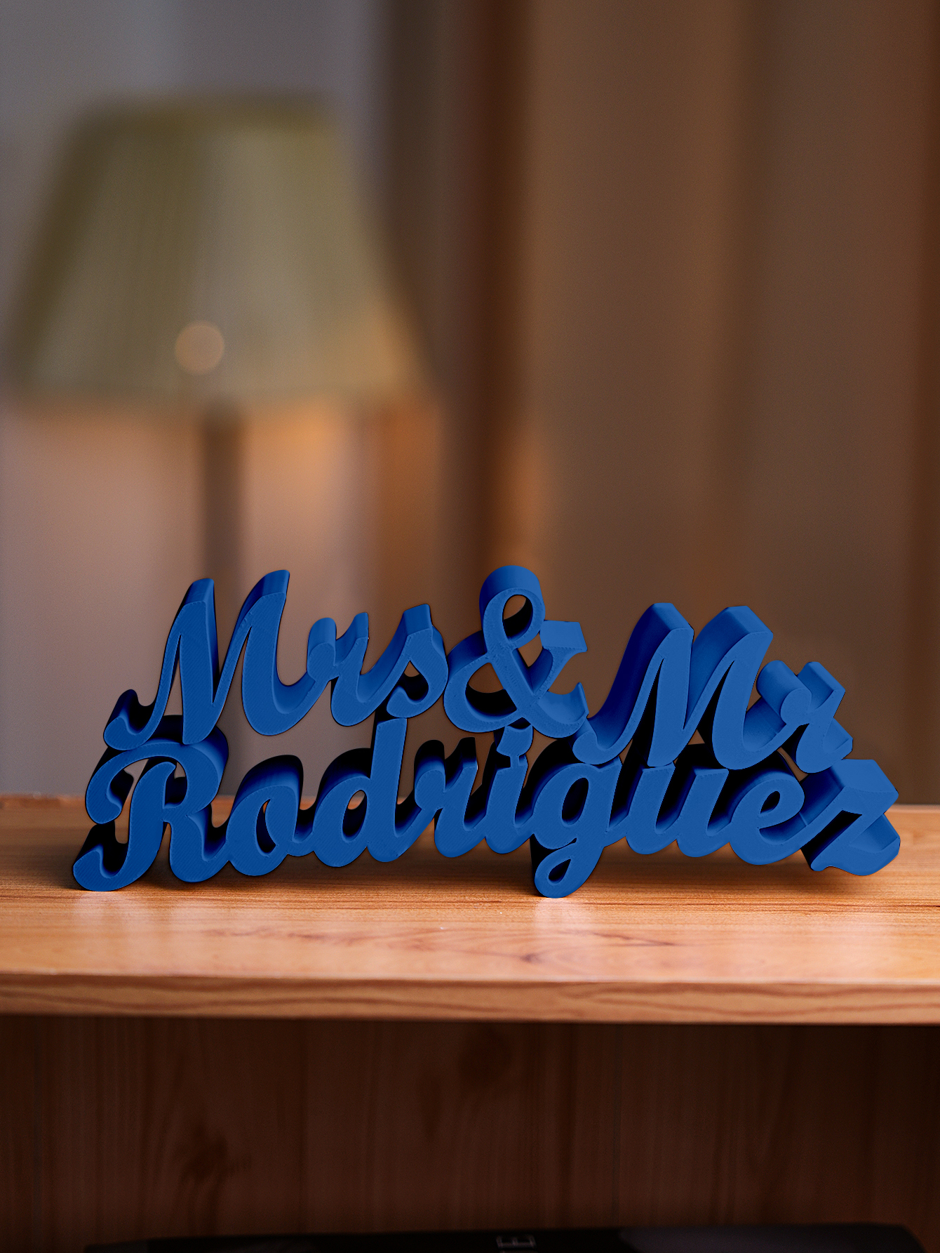 Personalized 3D Print Last Name Sign Custom Wedding Family Name Sign Wedding Tabletop Centerpieces for Wedding and Home