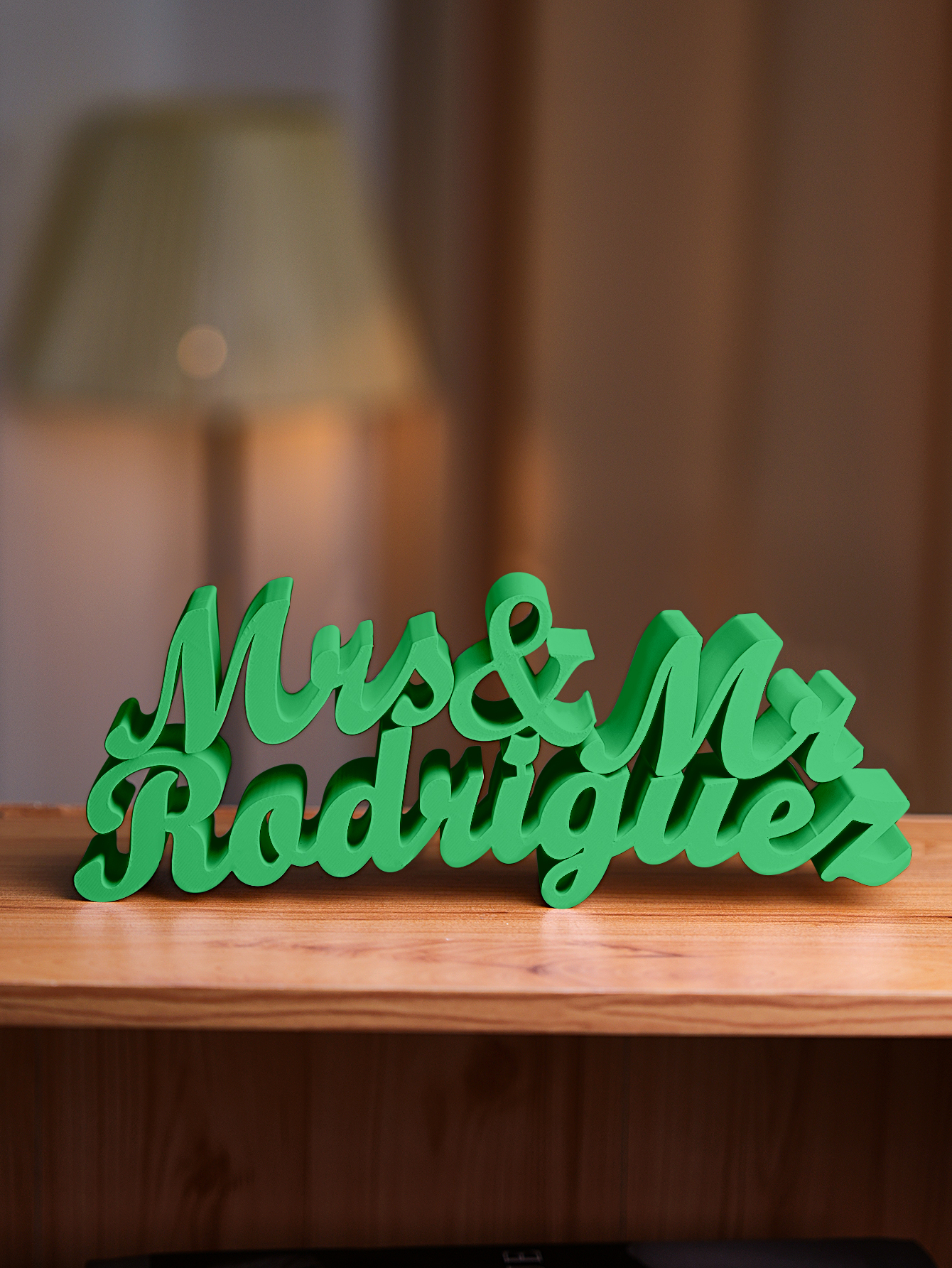 Personalized 3D Print Last Name Sign Custom Wedding Family Name Sign Wedding Tabletop Centerpieces for Wedding and Home