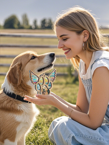 Personalized Pet Suncatcher Ornament with Photo Paw Print Ornament Memorial Gift for Pet Lovers