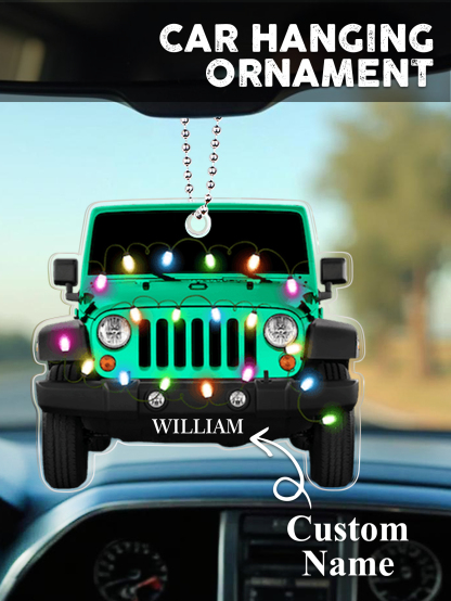 Personalized Car Ornament with Name Acrylic Christmas Ornament for Christmas Gift