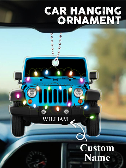 Personalized Car Ornament with Name Acrylic Christmas Ornament for Christmas Gift