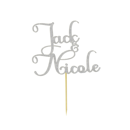 Personalized Text Wedding Cake Birthday Cake Topper - Custom Name Decoration