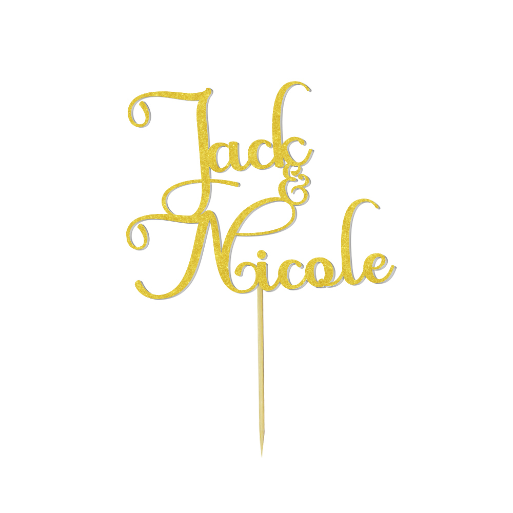 Personalized Text Wedding Cake Birthday Cake Topper - Custom Name Decoration