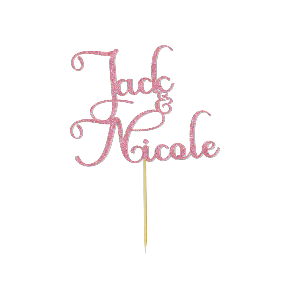 Personalized Text Wedding Cake Birthday Cake Topper - Custom Name Decoration