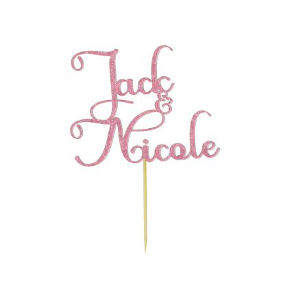 Personalized Text Wedding Cake Birthday Cake Topper - Custom Name Decoration