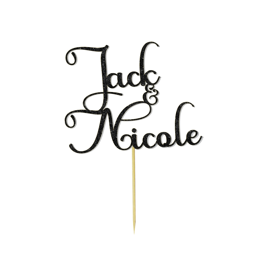 Personalized Text Wedding Cake Birthday Cake Topper - Custom Name Decoration