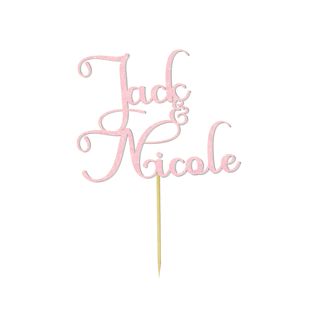 Personalized Text Wedding Cake Birthday Cake Topper - Custom Name Decoration