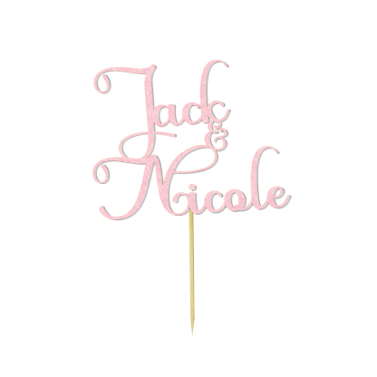 Personalized Text Wedding Cake Birthday Cake Topper - Custom Name Decoration